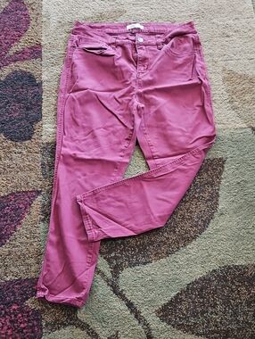 Royalty For Me, Womens Mauve/Pink Slim Fit Stretch Pants, Size 14